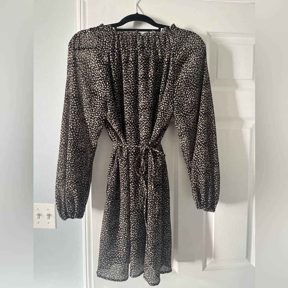 Black polka dot shift dress | size small